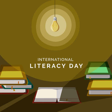 International Literacy Day, design for theme education and scienceのイラスト素材