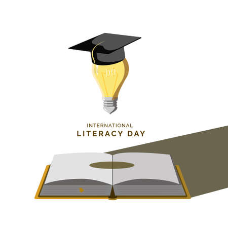 International Literacy Day, design for theme education and scienceのイラスト素材