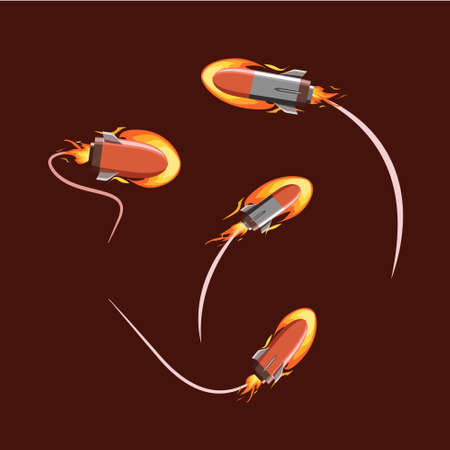Illustration vector dangerous nuclear weaponsのイラスト素材