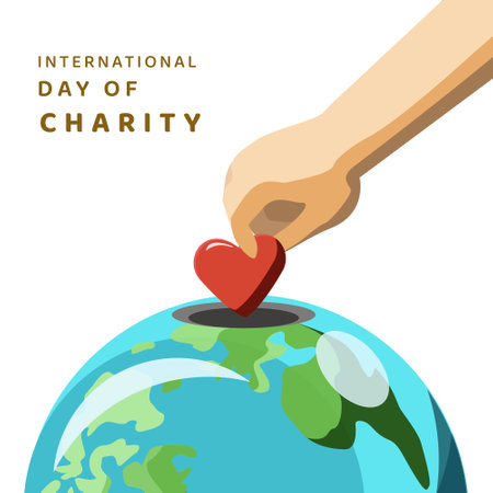 International Day of Charity, design illustration for theme charity dayのイラスト素材