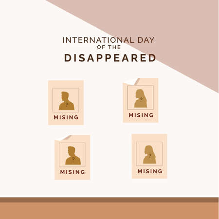International Day of the Disappeared, vector illustration design for missing person day themeのイラスト素材