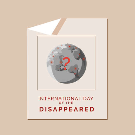 International Day of the Disappeared, vector illustration design for missing person day themeのイラスト素材