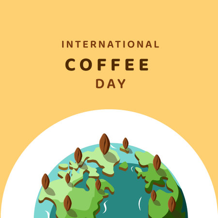 Internation Coffee Day Vector Illustrationのイラスト素材