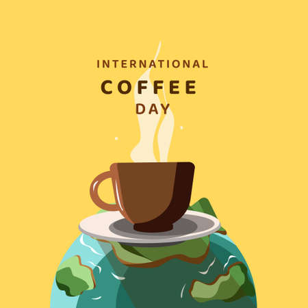 International Coffee Day, Vector Illustrationのイラスト素材