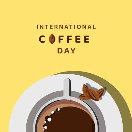 International Coffee Day, Vector Illustrationのイラスト素材