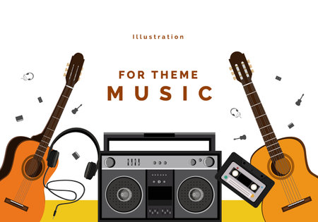 Illustration Vector for Theme Musicのイラスト素材