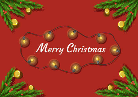 Merry Christmas Concept Vector Illustrationのイラスト素材