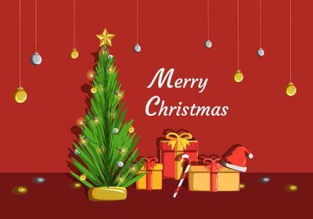 Merry Christmas Concept Vector Illustrationのイラスト素材