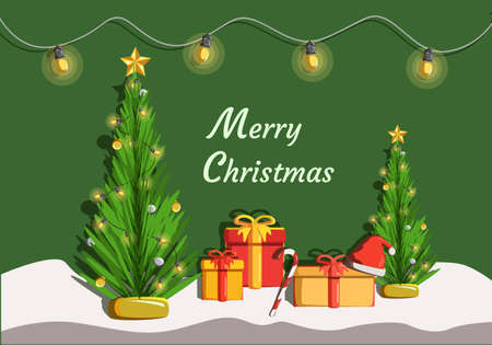 Merry Christmas Concept Vector Illustrationのイラスト素材