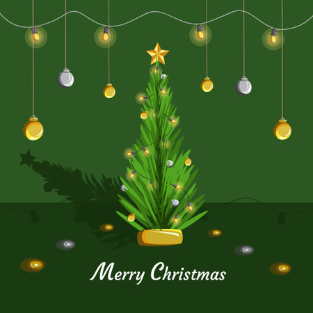 Merry Christmas Concept Vector Illustrationのイラスト素材