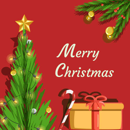 Merry Christmas Concept Vector Illustrationのイラスト素材