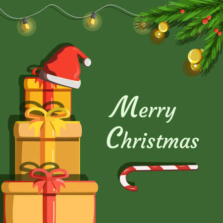 Merry Christmas Concept Vector Illustrationのイラスト素材