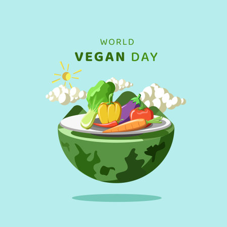 World Vegan Day Illustration Vectorのイラスト素材
