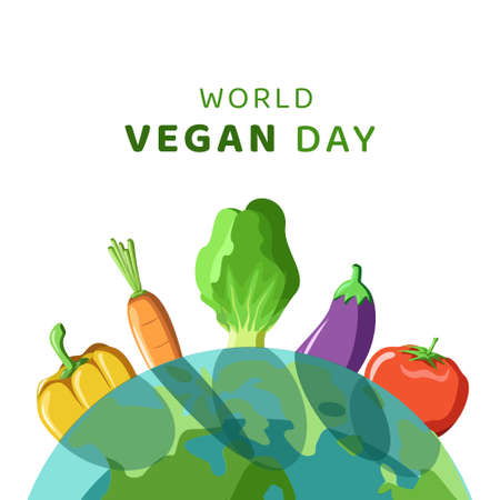 World Vegan Day Illustration Vectorのイラスト素材