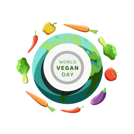 World Vegan Day Illustration Vectorのイラスト素材