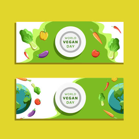 World Vegan Day Illustration Vectorのイラスト素材
