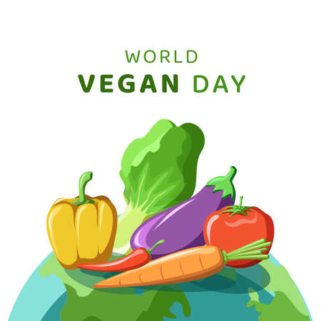 World Vegan Day Illustration Vectorのイラスト素材