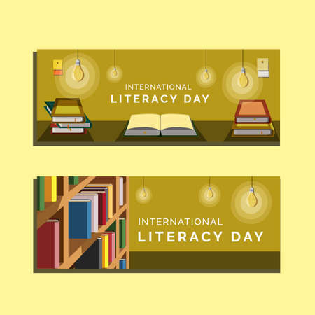 International Literacy Day, design for theme education and scienceのイラスト素材