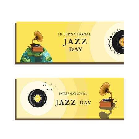 Banner For International Jazz Dayのイラスト素材