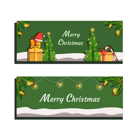 Banner Vector Illustration Merry Christmasのイラスト素材