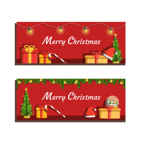 Banner Vector Illustration Merry Christmasのイラスト素材