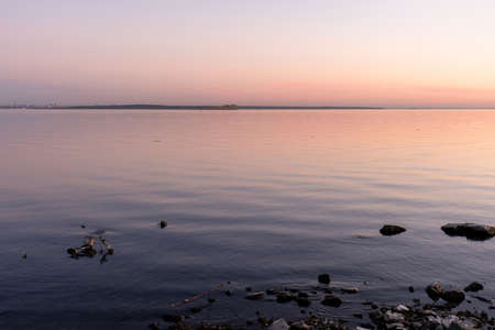 Sunset on the Adriatic Sea in Croatia, Europe.の写真素材