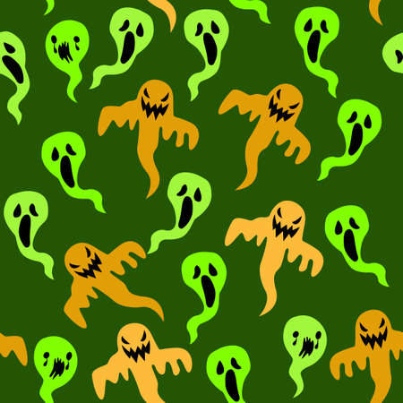 Hallowen ghost pattern is flat designed with infinity, for textiles, fabric, and wrapping paperのイラスト素材