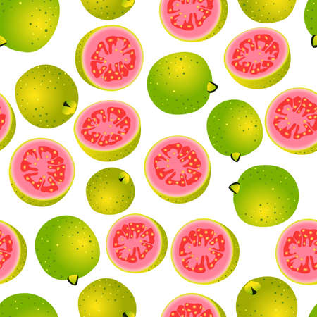 guava pattern design with color gradient, can be used for fabric, textile, wrapping paper, table cloth, curtain fabric and etc.のイラスト素材
