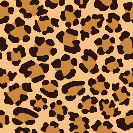 flat leopard fur skin pattern design, can be used for fabric, textile, wrapping paper, table cloth, curtain fabric and etc.のイラスト素材