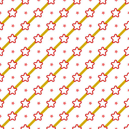 vector design of star chain patterns, with a white backgroundのイラスト素材