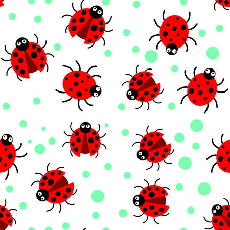 Ladybug vector pattern design, for textile, printing, etc.のイラスト素材