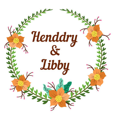 circular flower and leaf vector design, with a flat and colorful designのイラスト素材