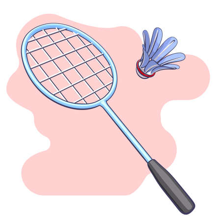 This is a badminton vector cartoon, with sharp outline