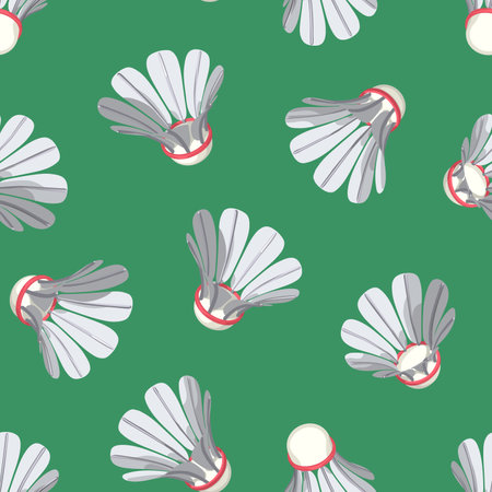 This is a badminton flat vector pattern, this image is seamless, suitable for textile or background useのイラスト素材