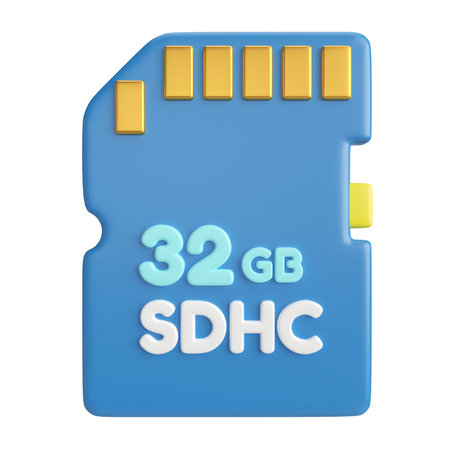 This is SDHC 3D Render Illustration Icon, high resolution jpg file, isolated on a white background