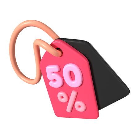 This is Discount Tag 3D Render Illustration Icon, high resolution jpg file, isolated on a white backgroundの写真素材
