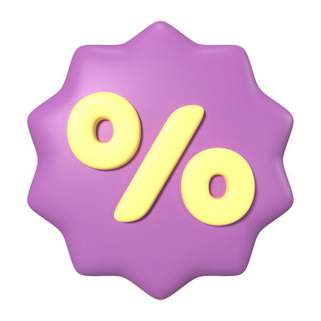 This is Discount Star 3D Render Illustration Icon, high resolution jpg file, isolated on a white backgroundの写真素材