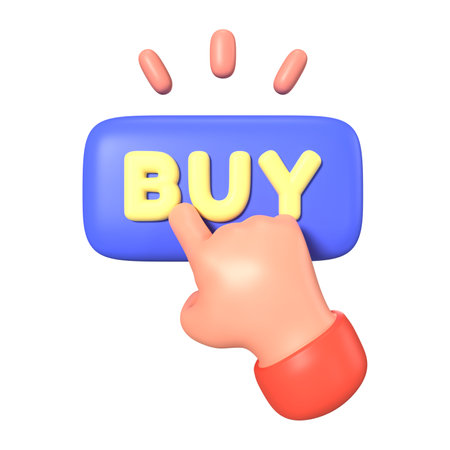 This is Buy Button 3D Render Illustration Icon, high resolution jpg file, isolated on a white backgroundの写真素材