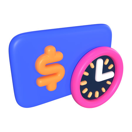 This is Waiting Payment 3D Render Illustration Icon, high resolution jpg file, isolated on a white...