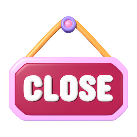 This is Close Sign 3D Render Illustration Icon, high resolution jpg file, isolated on a white backgroundの写真素材