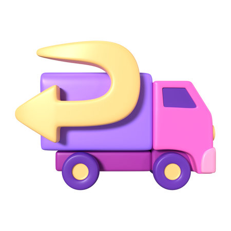 This is Return Policy 3D Render Illustration Icon, high resolution jpg file, isolated on a white backgroundの写真素材