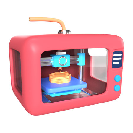 This is Enclosed 3D Printer 3D Render Illustration Icon, high resolution jpg file, isolated on a white backgroundの写真素材