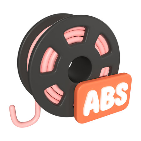 This is ABS Filament Spool 3D Render Illustration Icon, high resolution jpg file, isolated on a white backgroundの写真素材