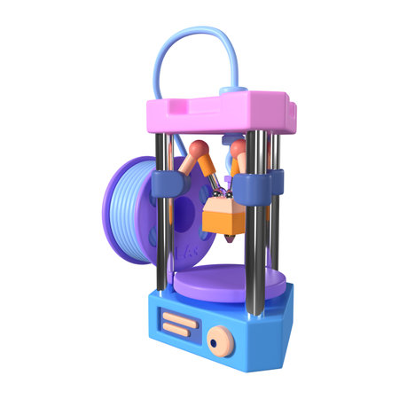 This is Delta 3D Printer 3D Render Illustration Icon, high resolution jpg file, isolated on a white...
