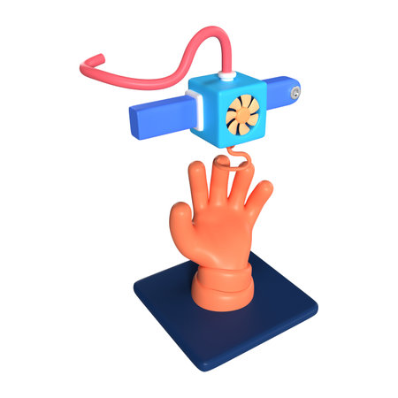 This is Printing Hand 3D Render Illustration Icon, high resolution jpg file, isolated on a white...