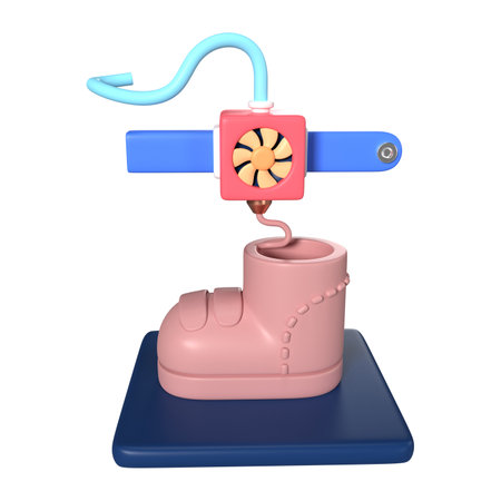 This is Printing Shoe 3D Render Illustration Icon, high resolution jpg file, isolated on a white...