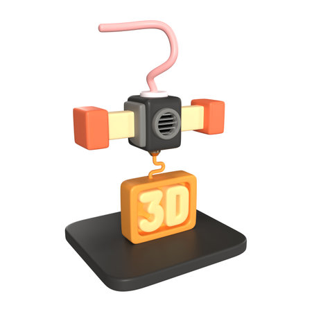This is Printing 3D Text 3D Render Illustration Icon, high resolution jpg file, isolated on a white...