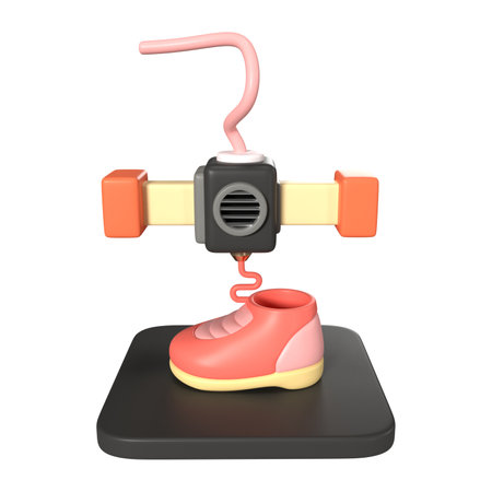 This is Printing Shoe 3D Render Illustration Icon, high resolution jpg file, isolated on a white...