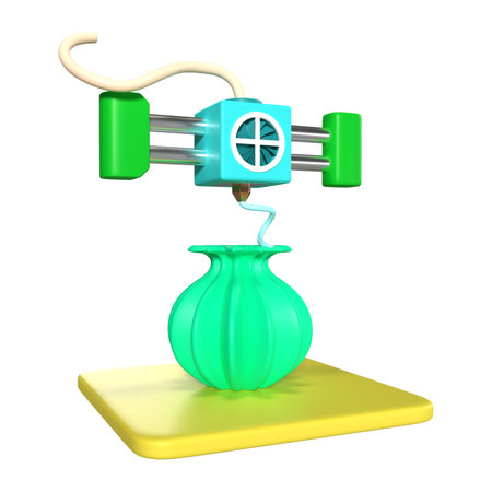 This is Printing Vase 3D Render Illustration Icon, high resolution jpg file, isolated on a white...