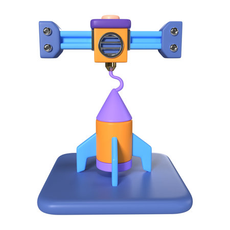 This is Printing Rocket 3D Render Illustration Icon, high resolution jpg file, isolated on a white...